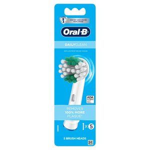 Oral-B Daily Clean Brush Heads, 5 Count for Plaque Removal